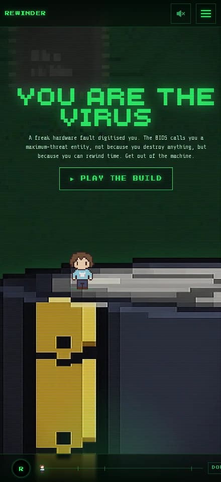The REWINDER site on a phone